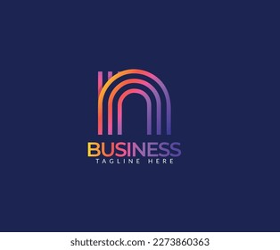 Digital Creative Line Letter N Logo Template Design, Gradient Color. Logo Line Style Premium Vector. Minimal Hi-Quality Minimal Business Modern Letter N Line Logo Design Template.