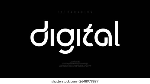 Digital creative modern logo alphabet fonts. Typography minimalist urban sans serif digital fashion future logos fonts. vector illustration
