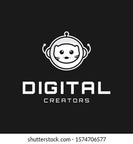 Digital creator logo project, with a simple, elegant and attractive design
