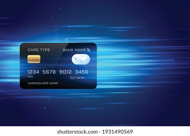 digital credit card payment background in fast technology style