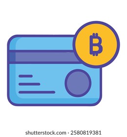 A digital crypto card icon representing electronic payments and financial transactions