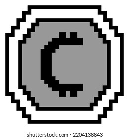 Digital Crypto currency coin icon, binary digital style.  Vector simple icon.