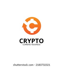 Digital crypto currency logo template. Cryptography symbol logo vector illustration.