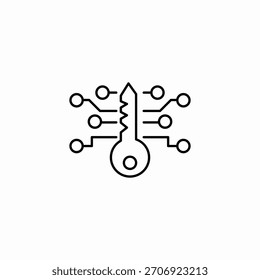 vetor de sinal de ícone de chave de criptografia digital