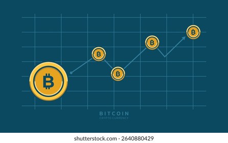 Digital cryptocurrency background concept with bitcoin icon