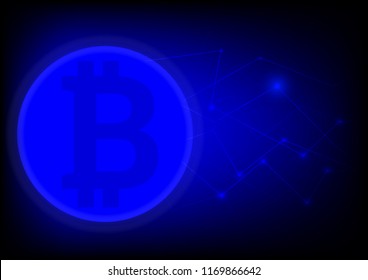 Digital Cryptocurrency concept with the bitcoin vector background