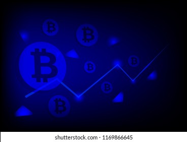 Digital Cryptocurrency concept with the bitcoin vector background