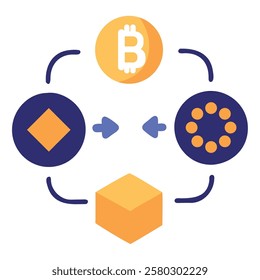 A digital cryptocurrency exchange platform icon representing online trading