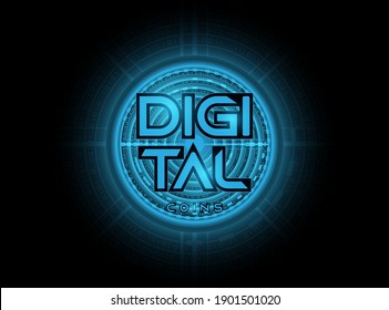 Digital Cryptocurrency and finance concept on technology background. Illustration vector