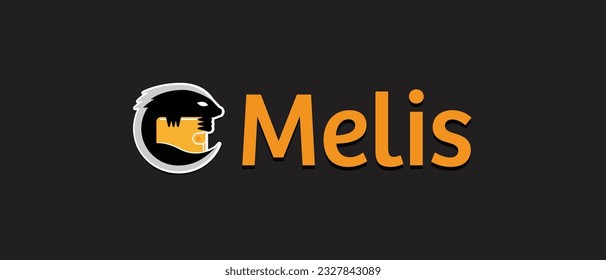 Digital Cryptocurrency Melis wallet logo on isolated background with text.