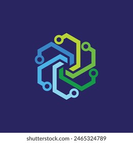 digital cube logo abstract symbol 