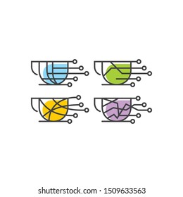 digital cup logo technology icon vector