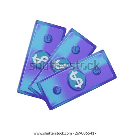 Digital currency 3D vector illustration isolated on white. Crypto coin, electronic money, digital American dollar currency symbol sign 3D design element. Crypto dollars investment, CBDC concept art.