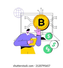 Digital currency abstract concept vector illustration. Cryptocurrency market capitalization, electronic currency, e-money transfer, digital money turnover, transfer service abstract metaphor.