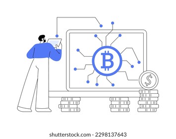 Digital currency abstract concept vector illustration. Cryptocurrency market capitalization, electronic currency, e-money transfer, digital money turnover, transfer service abstract metaphor.