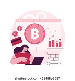 Digital currency abstract concept vector illustration. Cryptocurrency market capitalization, electronic currency, e-money transfer, digital money turnover, transfer service abstract metaphor.