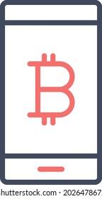 Digital, currency, bitcoin, cryptocurrency icon vector image. Can also be used for information technology. Suitable for use on web apps, mobile apps and print media.
