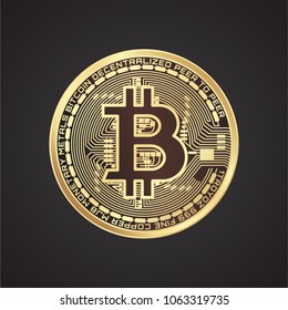 Digital currency bitcoin symbol vector