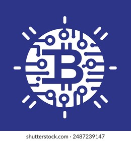 digital currency bitcoin vector illustration