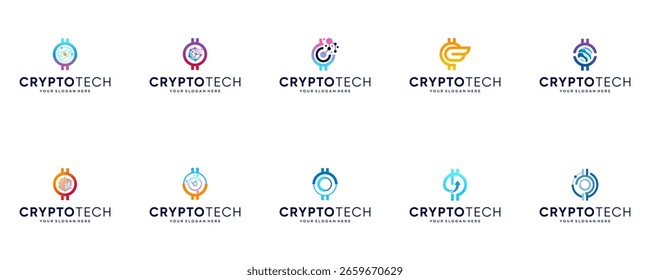 digital currency collection, with a technological style, modern investment, future payments, graphic design template.