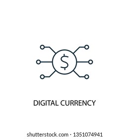 digital currency concept line icon. Simple element illustration. digital currency concept outline symbol design. Can be used for web and mobile UI/UX