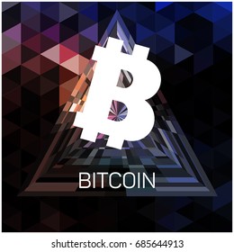 Digital Currency Counter Icon Bitcoin. Fintech Blockchain. Famous World Cryptography. Gold Coins. Crypto Currency Money Finance Sign Illustration. 