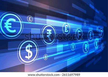 digital currency exchange techno concept background design vector