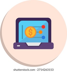 Icono de estilo de círculo plano de moneda digital