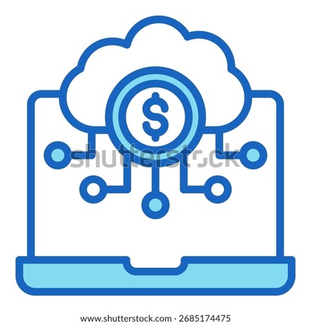 Digital Currency Icon Blue Vector Illustration