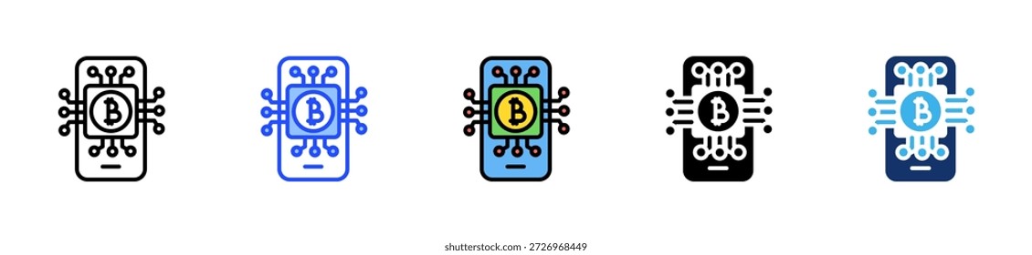Colección de iconos de moneda digital con varios estilos