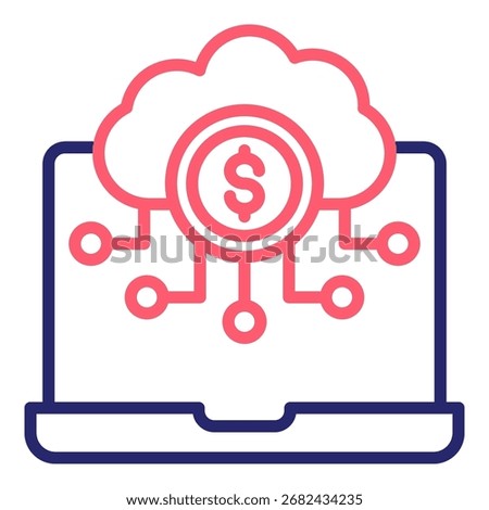 Digital Currency Icon Color Vector Illustration