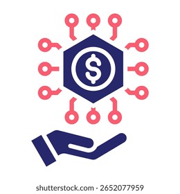 Digital Currency Icon Fill Vector Illustration