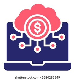 Ilustração do vetor de preenchimento do ícone de moeda digital