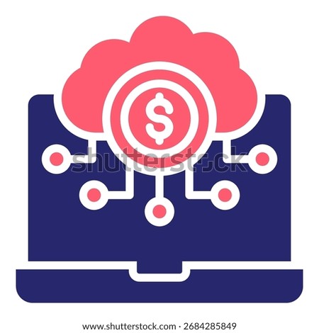 Digital Currency Icon Fill Vector Illustration