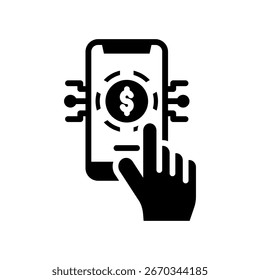 Ilustración vectorial de glifo de icono de moneda digital