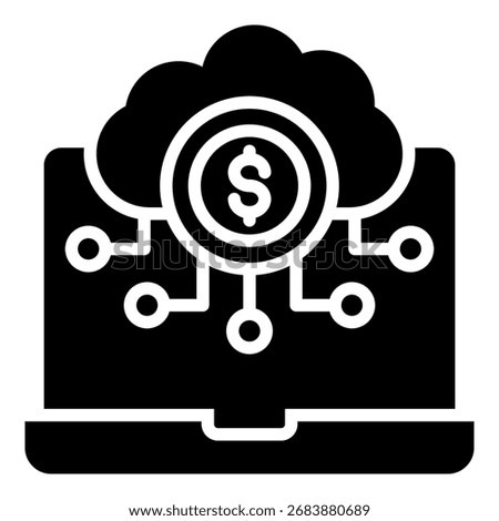 Digital Currency Icon Glyph Vector Illustration