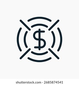 Digital Currency Icon in line style. Perfect for apps, websites, UI UX, presentations, or infographics. Editable illustration file with clean design and modern design.