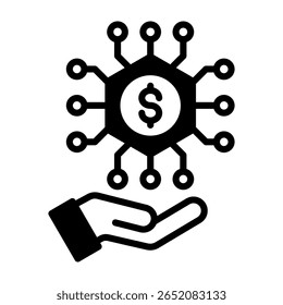 Digital Currency Icon Mixed Vector Illustration