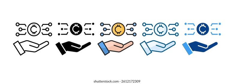 Digital Currency Icon Set Multiple Style Collection