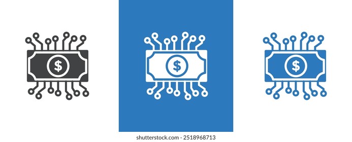 Digital Currency icon thin line illustration