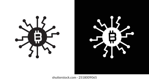 Digital Currency icon Vector flat thin line illustration
