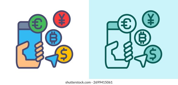 Icono de moneda digital Ilustración vectorial whitegreen