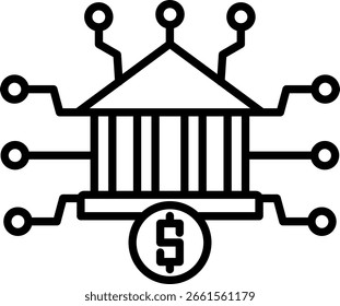 Moneda digital Línea Vector Icon Design
