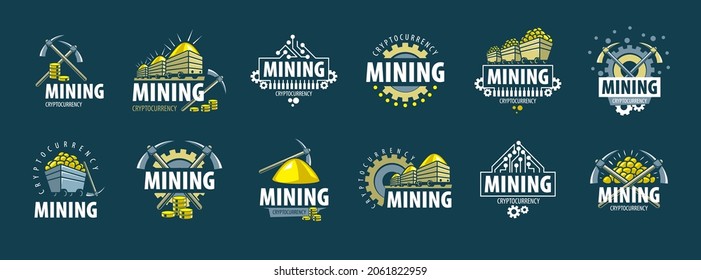 Digital currency mining. Abstract sign. Vector illustration