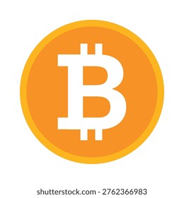 Digital currency symbol for Bitcoin, representing financial technology and decentralized finance investment.