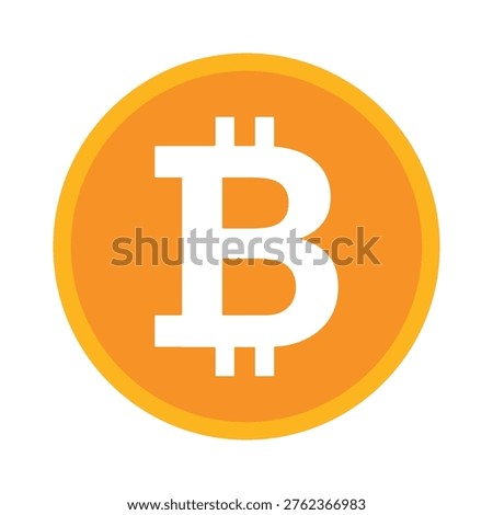Digital currency symbol for Bitcoin, representing financial technology and decentralized finance investment.