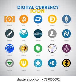 Digital Currency Vector Icon Set