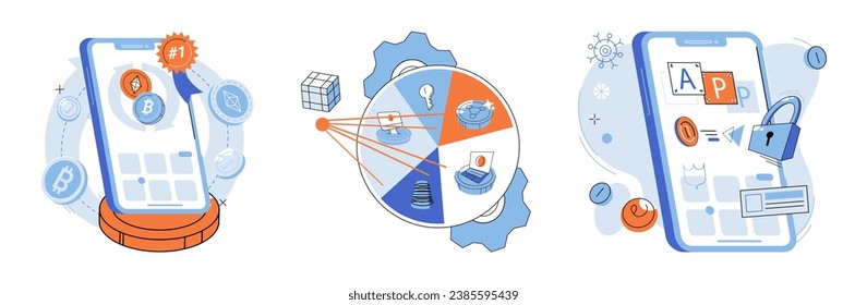 Digital currency vector illustration. The concept digital currency challenges traditional monetary systems, fostering innovation The internet and cyberspace serve as foundation for global adoption