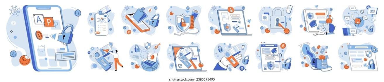 Digital currency vector illustration. Economic growth is fueled by investments in digital currency and blockchain technology The internet and cyberspace serve as foundation for global adoption digital