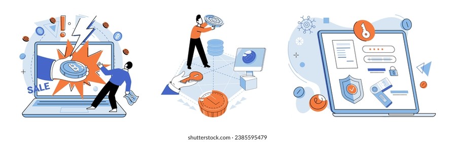 Ilustración vectorial de moneda digital. Los avances tecnológicos en los sistemas financieros permiten realizar transacciones de divisas digitales sin problemas La adopción de divisas digitales genera confianza y mejora la financiación